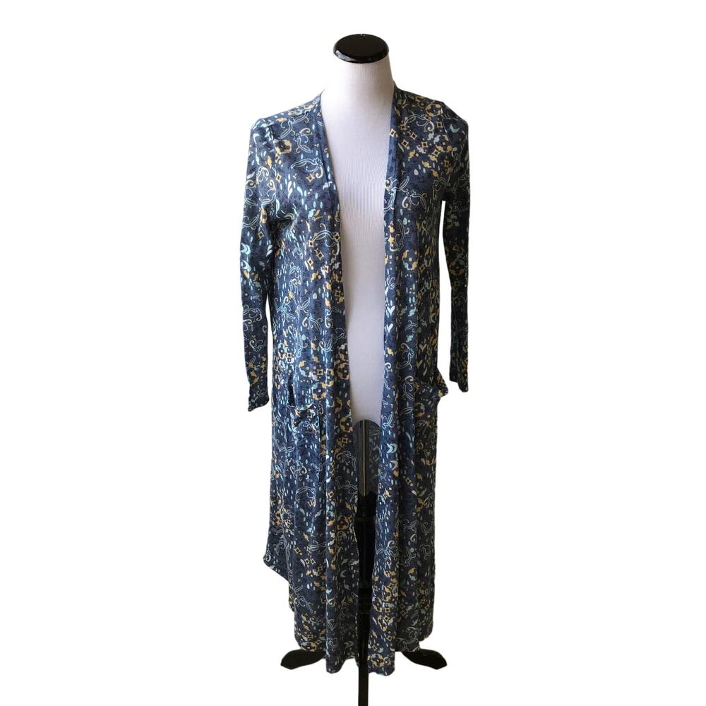 LuLaRoe Linen Printed Duster Cardigan Sweater